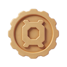 Gear and Microchip Icon | 3D Technology Cog Wheel