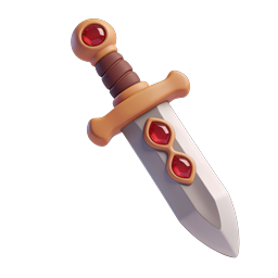 Gemstone Dagger 3D Clay Icon - Fantasy Weapon