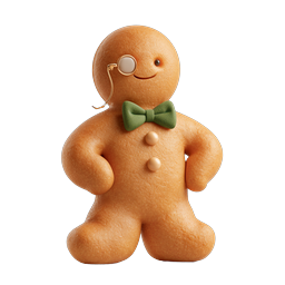 Gentle Gingerbread Character Clay-Style Icon