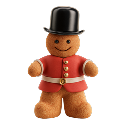 Gentleman Gingerbread Man Holiday Icon - 3D Render