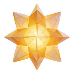 3D Geometrisches Stern-Ornament Icon - Bernsteinfarbenes Facettendesign