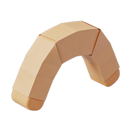 Geometric Low-Poly Arch Sculpture - 3D Rendered Icon