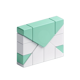 Isometric Geometric Block Structure Icon | 3D Mint Green