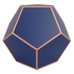 Luxury Geometric Polyhedron 3D Icon with Rose Gold Edges