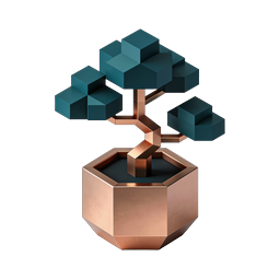 Geometric Bonsai Tree Icon | Isometric 3D Design