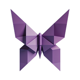 Purple Geometric 3D Butterfly Icon | Polygonal Design