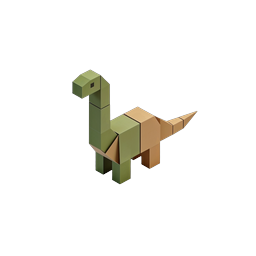 Biểu tượng 3D Khủng long Low-Poly Hình học - Thiết kế Isometric