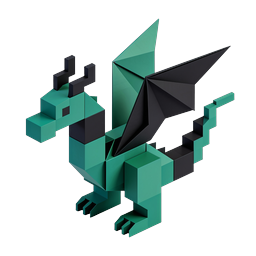 Low-Poly Geometric Dragon 3D Icon