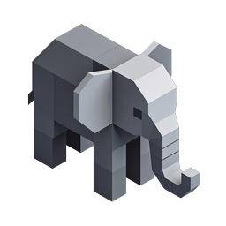 Ícone de Elefante Geométrico | Design de Animal 3D Low-Poly