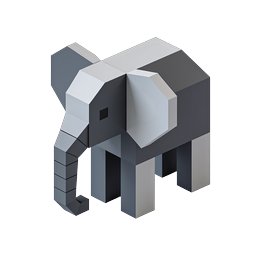 Geometrisches 3D-Elefanten-Icon - Low Poly Wildlife Design