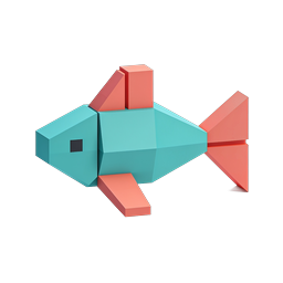 Geometric Fish Icon | Low-Poly 3D Marine Icon