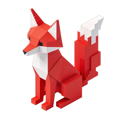 Icona 3D di volpe di carta geometrica - Design origami fauna selvatica