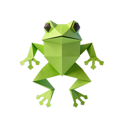 Geometric Low-Poly Green Frog 3D Icon