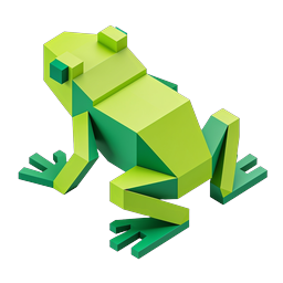 Geometric 3D Frog Icon - Low Poly Nature Design