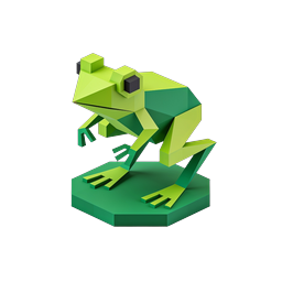 Geometric Frog 3D Icon - Low Poly Isometric Design