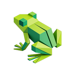 Geometric Low-Poly Green Frog 3D Icon