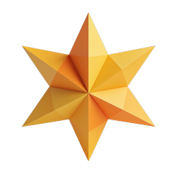 Geometric Gold Star Icon - 3D Low-Poly Design