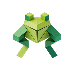 Geometric Green Cube Sculpture 3D Icon