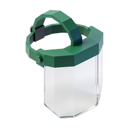 Geometric Green Low-Poly 3D Icon with Crystal Base