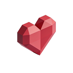 Geometrisches Low-Poly Rotes Herz Icon | 3D Facettiertes Design