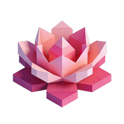 Geometric Lotus Crystal Icon - Pink 3D Sacred Geometry