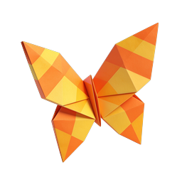 Geometric Origami Butterfly 3D Icon - Low Poly Design