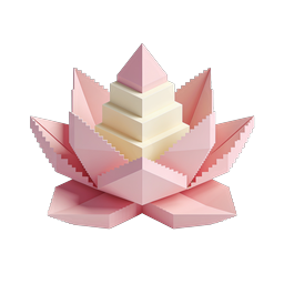 Geometric Origami Flower 3D Icon - Modern Design