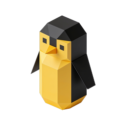 Geometric Penguin 3D Icon - Low Poly Design