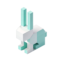 Design icona 3D coniglio geometrico isometrico