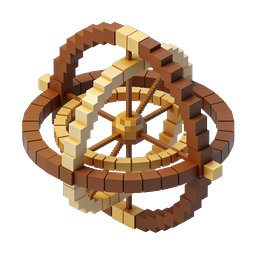 Geometric Cube Rings 3D Icon - Isometric Design