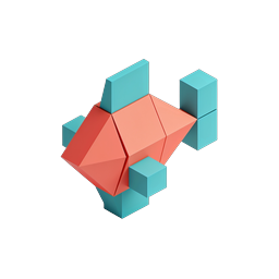 Icono 3D de formas geométricas isométricas | Diseño abstracto moderno