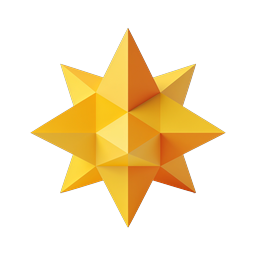 3D Geometric Star Icon | Premium Low-Poly Design