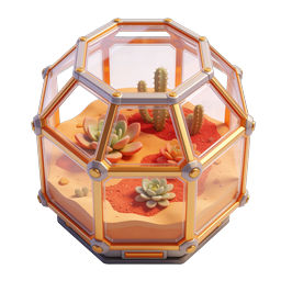 Geometrisches Terrarium mit Sukkulenten und Kakteen Icon