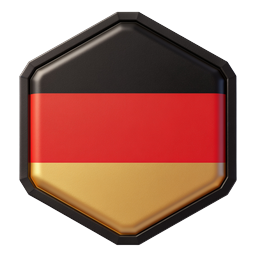 Germany Flag Hexagonal Badge Icon - 3D Realistic Design