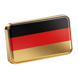 Germany Flag Icon - 3D Glossy Gold Border Design