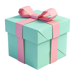 Gift Box Icon - Pastel Present with Pink Bow