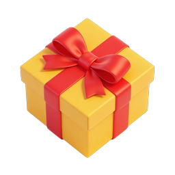 Gift Box Icon - 3D Present with Red Bow