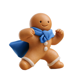 Festive Gingerbread Man Character Holiday Icon