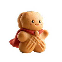 Adorable Gingerbread Hero Cookie Icon - Holiday 3D