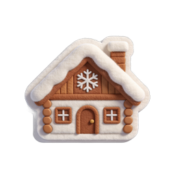 Icona casetta di pan di zenzero accogliente per le vacanze invernali