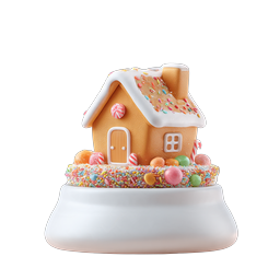 Festive Gingerbread House Snow Globe Christmas Icon