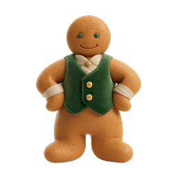 Gingerbread Man Character Icon | Holiday 3D Illustration