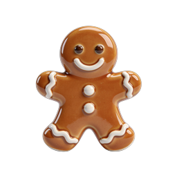 Festive Clay Gingerbread Man Holiday Icon
