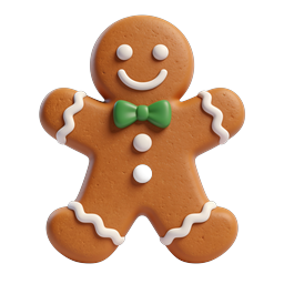 Festive Gingerbread Man Cookie 3D Icon
