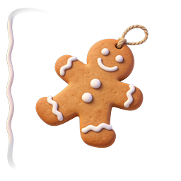 Festive Gingerbread Man Cookie Holiday Icon