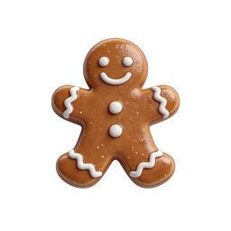 Gingerbread Man Cookie Icon - Festive Holiday Dessert