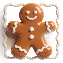 Gingerbread Man Cookie Icon | Festive Christmas Icon