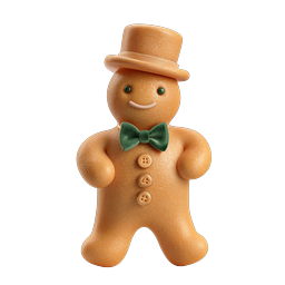 Festive Gingerbread Man Icon | Holiday Christmas Cookie