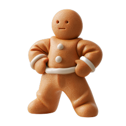Icona 3D di biscotto omino di pan di zenzero - Dolcetto festivo