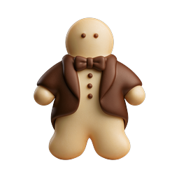 Festive Gingerbread Man Icon - 3D Holiday Character
